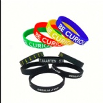 Promotional Custom Logo Design en Thin Rubber Silicone Bracelet Material Wrist Bands Customised Silicone Wristband