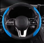 2 Separated Half Snap-Fit Design Car Steering Wheel Cover Anti-skid Star Rhyme Pattern Blue Red Tan Black Colour Optional