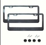 Direct Wholesale Stainless Steel Metal Car License Plate Frame USA Standard Carbon Fiber Pattern