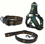Design Custom Logo sublimation Pet Cat Puppy supplies brand car belt leash face harness rope Luxury Dog Collar Leash sets