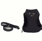 Luxury Pet Black Harness Dog Adjustable Vest Harness Leash Dog Fashion Traction Set Material Mesh Cloth