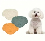 Boredom Buster Slow Feeder Dog Shape Licking Mat Pet Lick Pad Slow Feeding Silicone Suction Mat for Pet Treats Anxious Relief