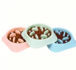 New Slow Down Eating Pet Dog Puzzle Food Bowl Feeder silicone pet bowl