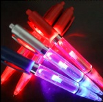 customized logo printed Press LED lamp ballpoint pen- AS material transparent lamp pen light customizable color light up pen