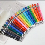 support customization soft feeling rubber coated stylus touch screen metal ball pens with laser logo