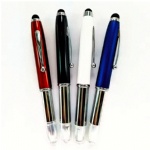 Aluminium Metal Ball Pen with Push action Led torch flash light and Black Touchscreen Stylus