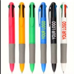 four 4 color ink ballpoint pens with personalised logo