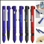 Rainer 7-in-1 utility quest multi tool ball pen with Field Compass torch stylus mobile phone holder