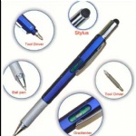 7 in 1 multi-fuctional tool ball pen with stylus touch ruler spirit level gradienter and screwdriver