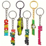 Enamel Key Chain Wholesale Custom 2D/3D Letters Logo Shape Metal Keyring Hard Enamel Keychain
