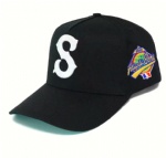 Custom powder 3D puff embroidery A-frame cotton fabric men's baseball hat 5 panels baseball cap embroidery logo