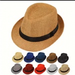 New Design Straw Hat Big Brim Outdoor Cowboy British Sunshade Panama Beach Straw Hat