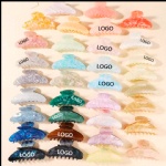 CUSTOM LOGO 3000+ COLORS mixed color cellulose acetate acrylic large size hair claws clips for women girls