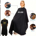 Waterproof Salon Hair Cutting Apron Custom LOGO Polyester Hairdressing Designer Barber Cape with Metal Snap