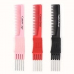 Custom Teasing Combs with Metal Prong Salon Teasing Back Combs Carbon Comb with Stainless Steel Lift and Personal LOGO