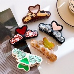 Exquisite Cloud Amber Acetate Shark Claw Clip Heart Shaped Acetic Acid Fashion Accessories Elegance Cute For Girls