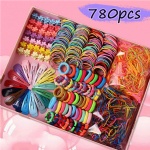 780 piece set mixed color little girl elastic hair band hair claws and clip girls accessories