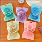 Girl Elastic Hair Accessories 6pcs/Bag Elastic Hair Bands Women Candy Color Sweet Phone Cord Hair Ties