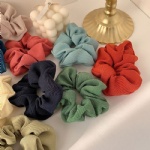 High Quality Ponytail Holder Hair Ties Set Large Women Solid Color Cloth Hair Scrunchies