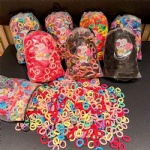 300pcs Wholesale Cute Kids High Elastic Hair Rope Children Luminous Rubber Hair Bands For Baby Girl