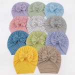 Baby Sttripe Kids Accessories Fabric Indian Hat Newborn Baby Hat New Elastic Baby Turban with Bow