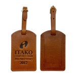 custom debossed logo travel agency souvenir giveaway leather luggage tags