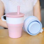 350Ml Silicone Folding Coffee Cup With Cover, Foldable Collapsible Silicone Flexible Coffee Cup