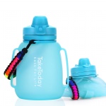 BPA Free 40oz Sport Gym Collapsible Drinking Foldable Silicone Travel Water Bottle With Straw And Time Marker