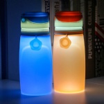 Private Label Silicone Water Bottle With Led Light, Collapsible Led Water Bottle