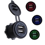 A31 Dual Port USB Charger Socket 4.2A with Round LED Light