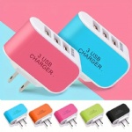 3 USB Wall Adapter Power Supply Charger Candy Color Hot Wall Charger for Mobile Phone