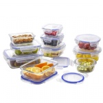 Glassware Airtight Glass High Borosilicate Meal Prep Food Containers With Bpa Free Plastic Lid