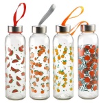 550ml soda lime stainless steel lid glass water bottle with decals,best as reusable drinking bottle