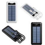 New Solar Power Bank 10000Mah Portable Mobile Charger Built In Cables Power Bank For All Phone Oem