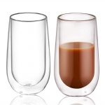 400ml clear drinkware reusable double wall glass coffee cup