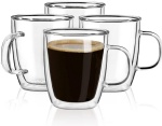Custom Double Wall Insulated Glass Cup Manufacture Savor Espresso Cups Coffee Mugs With Handle