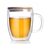 Clear Glass Double Wall Mug With Saucer Drinking Coffee Milk Tea Glass Cup