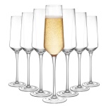 260 ml 8.8 oz Classy Champagne Flutes - Hand Blown Crystal Champagne Glasses Set of 8 Elegant Flutes
