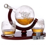 Handmade Globe Decanter Whiskey Set with big base for vodka Rum whiskey tequila whiskey decanters