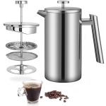 Double Wall Brew Cafe Matt Coated Surface Stainless Steel French Press Coffee
