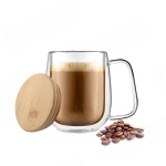 Reusable Eco Friendly Double Walled Insulated Water Drinking Mugs Set Coffee Tea Customizable Borosilicate Glass Mug With Handle