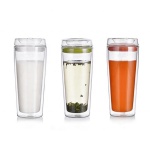 Borosilicate Glass Coffee Cup Double Wall Glass Cup Glass Tumbler With Lid