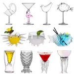Unique Craft Gift Bird Glass Beach Party Martini Glassware Animals Glasses Cocktail