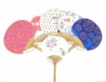 Handmade Paper Paddle Bamboo Circular Fan As Gifts paper Paddle fan wedding fan