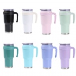 40oz Double Wall Stainless Steel vacuum insulated Double wall coffee Cup Travel tumbler with handle