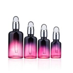 10ml 20ml 30ml 50ml luxury red transparent serum essential oil bottle skincare glass dropper bottle