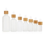 5ml 10ml 15ml 20ml 30ml 50ml 100ml white frosted glass dropper serum essential oil bottle with bamboo cap