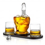Gift Custom Bulk Glass Whiskey Bar Middle Finger Decanter Set with Bullet Ice Cube