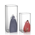 Animal juice glass cup Cartoon bear double wall custom water glass
