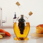 Borosilicate 2 in 1 Glass Olive Oil And Vinegar Bottle Gravy Boats dispenser jar With Cork Custom logo